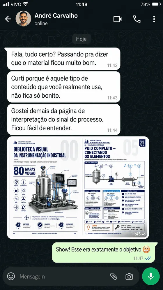 Depoimento de cliente sobre a Biblioteca Visual da Instrumentação Industrial