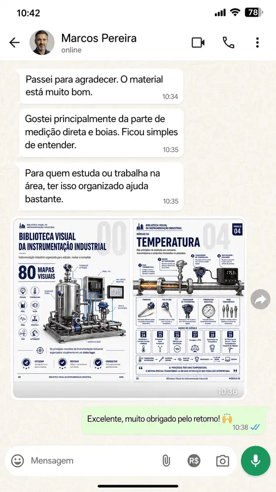 Depoimento de cliente sobre a Biblioteca Visual da Instrumentação Industrial